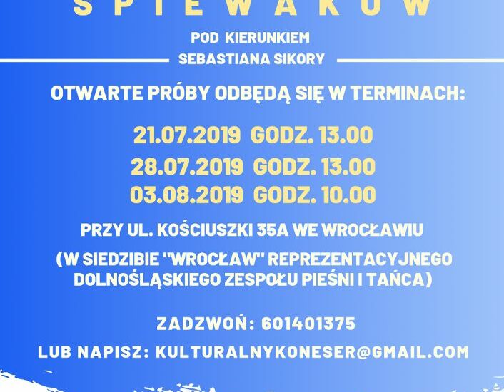 Zapraszamy na wakacyjne próby Chóru Symfonia Śpiewaków
