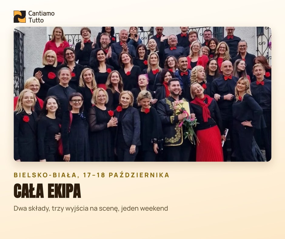Oba składy Cantiamo Tutto na festiwalu Gaude Cantem w Bielsku-Białej